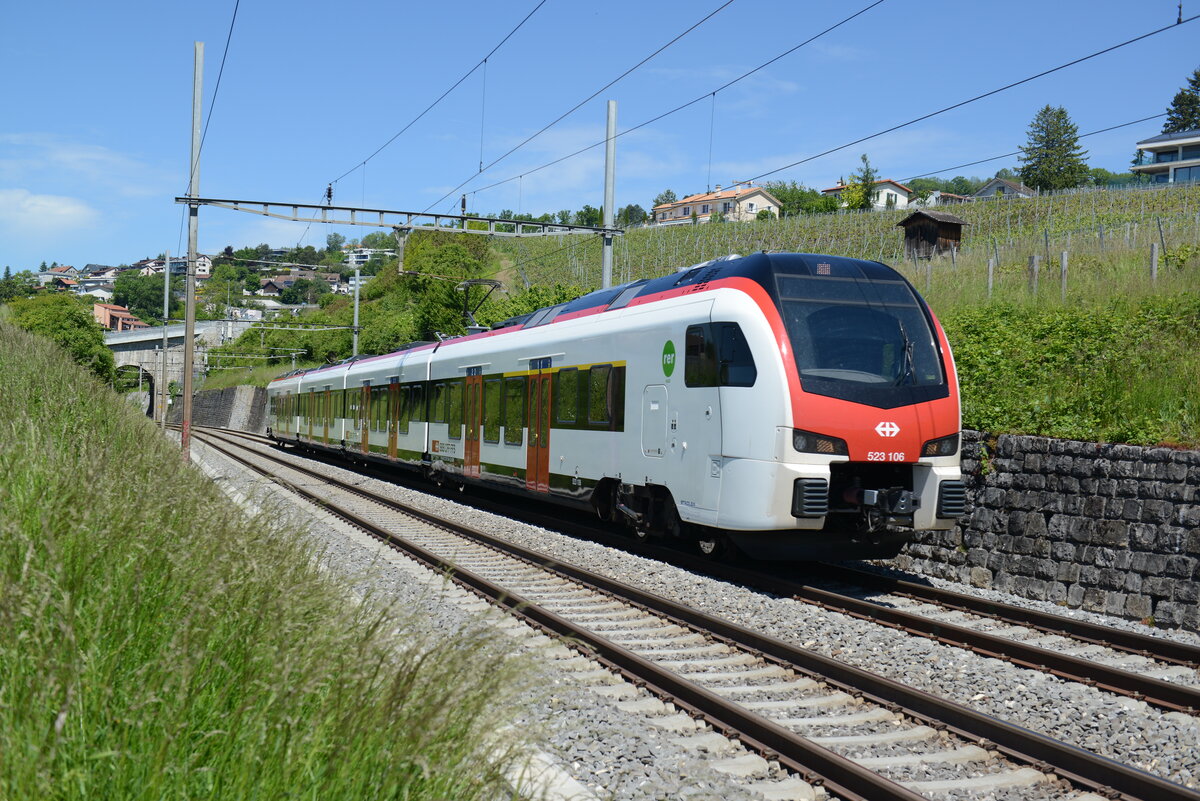 RABe 523 106
Ici à Bossière
Prise le 28 mai 2021

RABe 523 106
Hier in Bossière
Aufgenommen am 28. Mai 2021