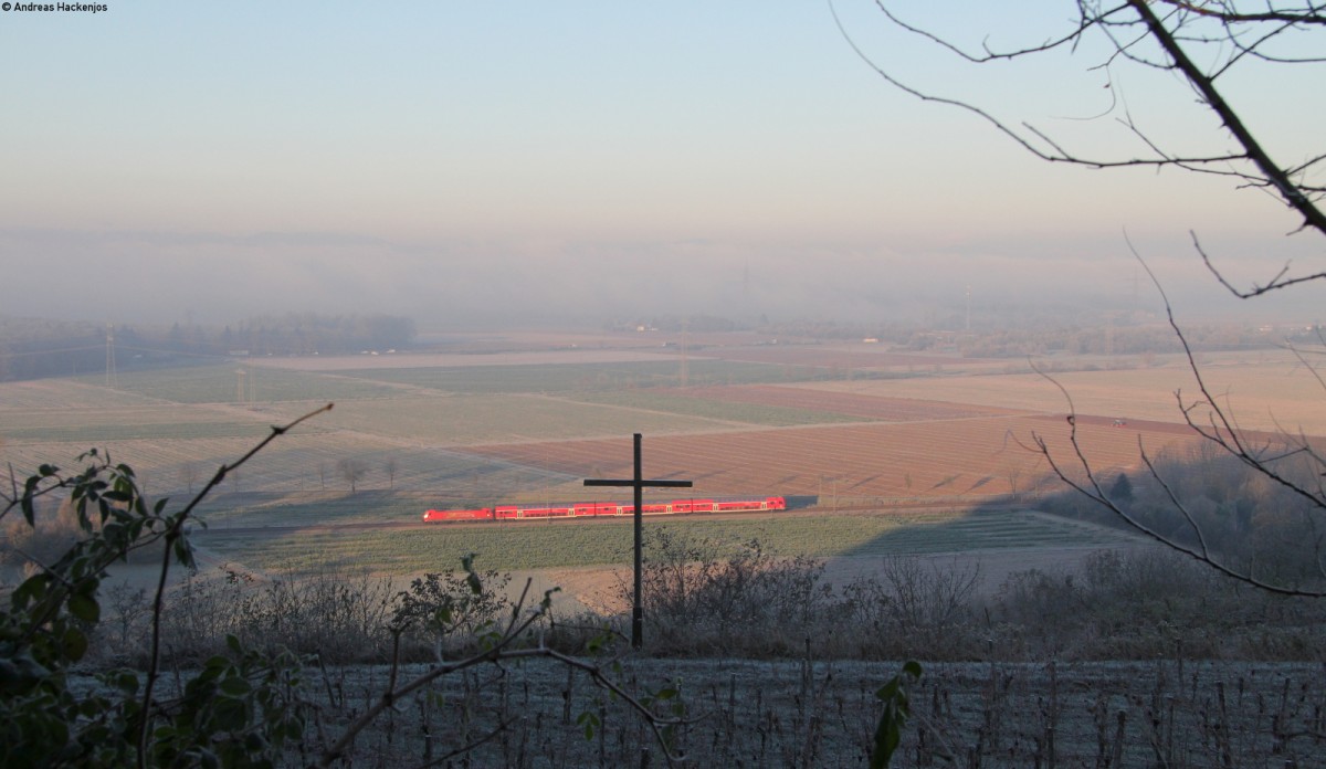 RB 26550 (Basel Bad Bf-Offenburg) mit Schublok 146 1** bei Riegel 27.11.13