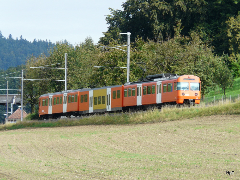 RBS - Triebwagen BDe 4/14  41 unterwegs bei Vechigen am 14.09.2013