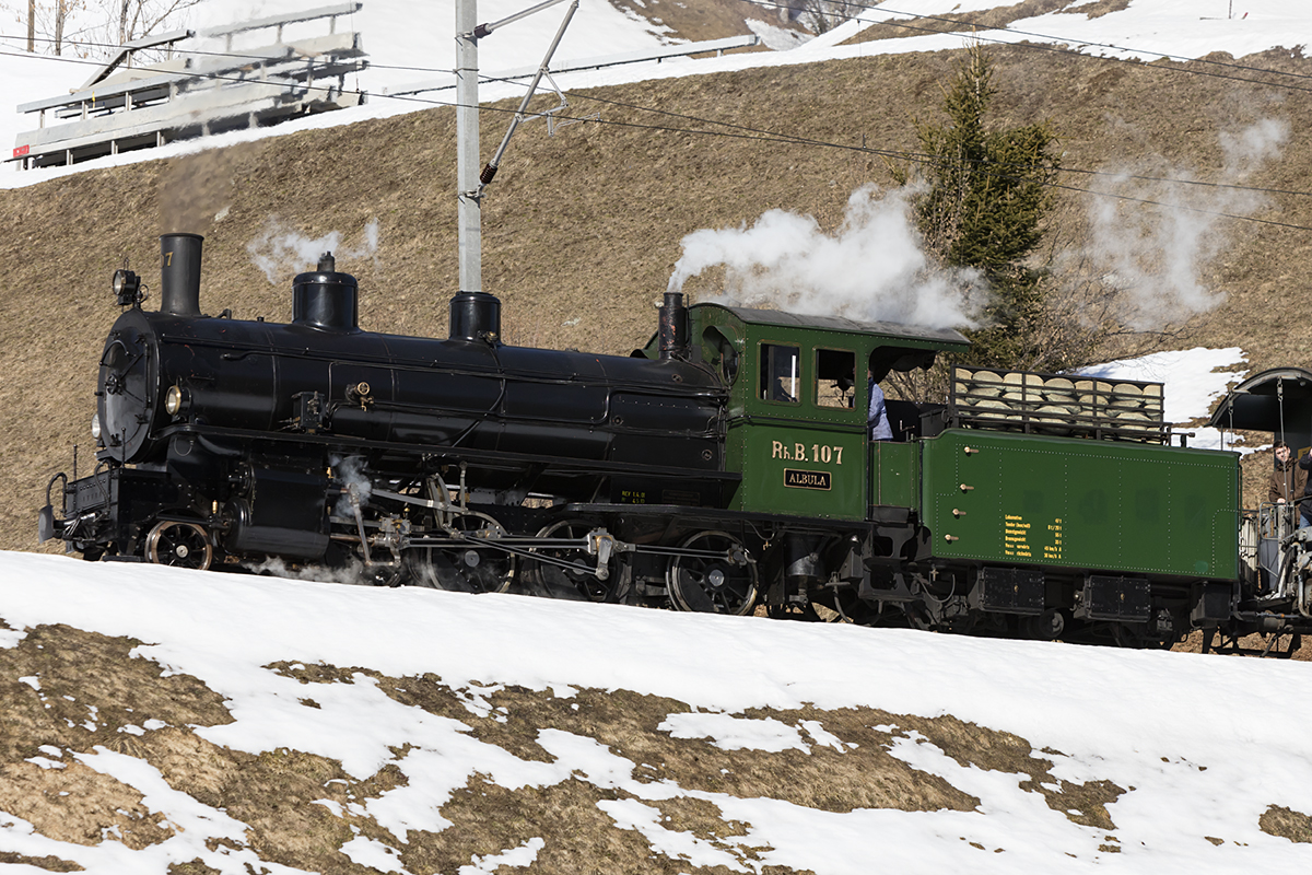 RhB, G 4/5, 107, 17.02.2019, Disentis 



