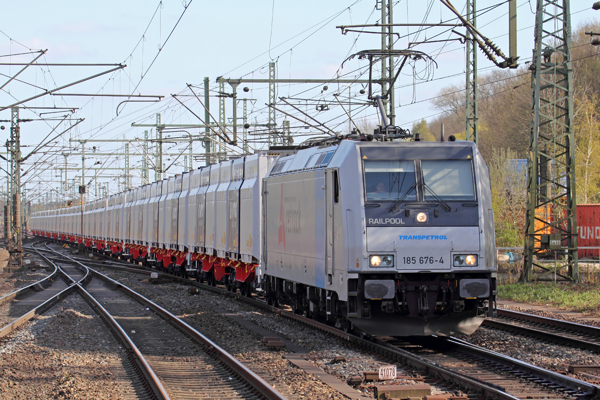 RP 185 676-4 unterwegs für Transpetrol durchfährt Hamburg-Harburg 20.4.2016