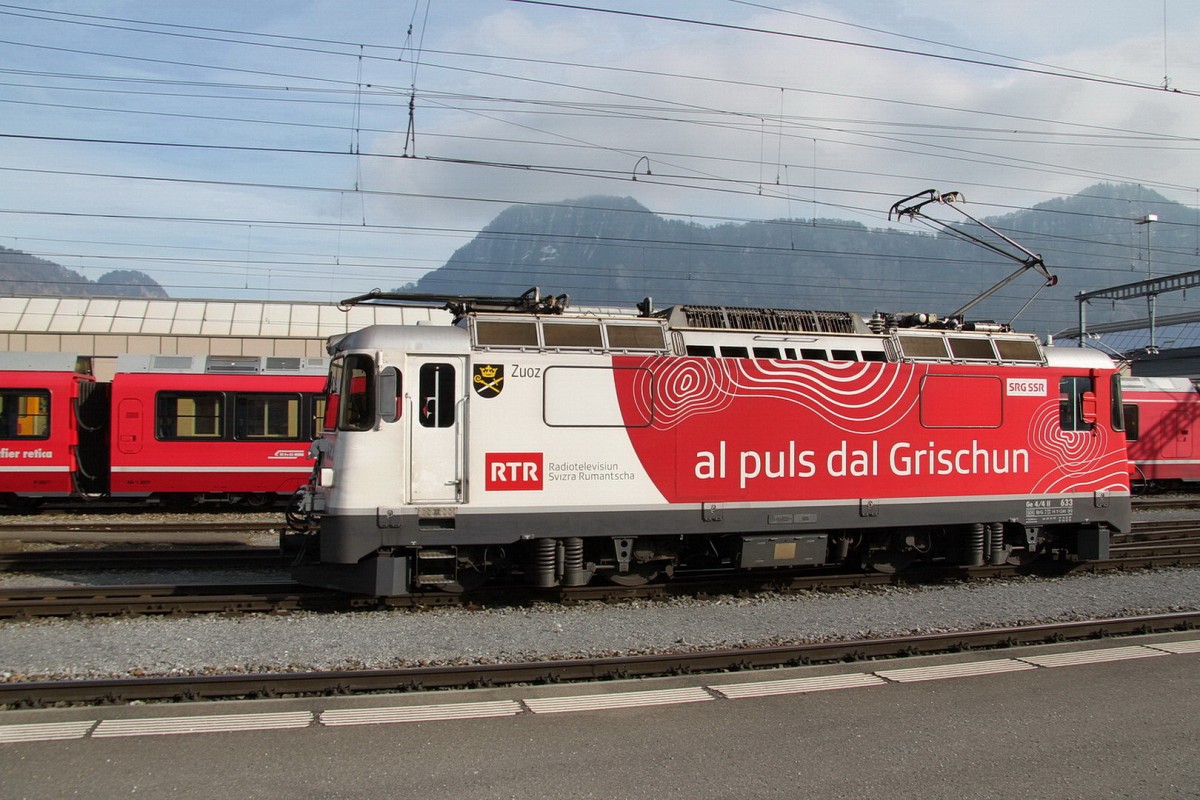 RTR Ge4/4 II  Zuoz  Nr.633 am 18.02.16 in Landquart