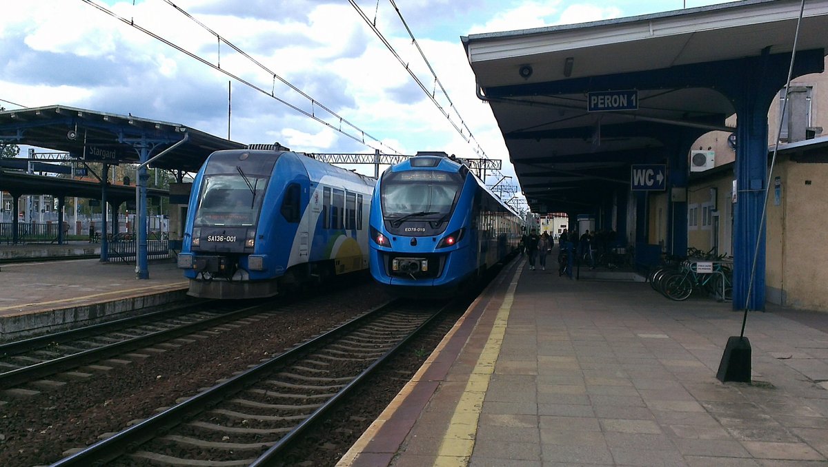 SA136-001 & ED78-019 in Bahnhof Stargard, 4.05.2019