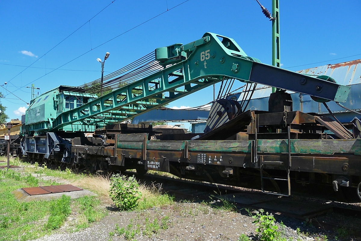 Schienenkran im Hungarian Railway Museum, Budapest, 18.6.2016 