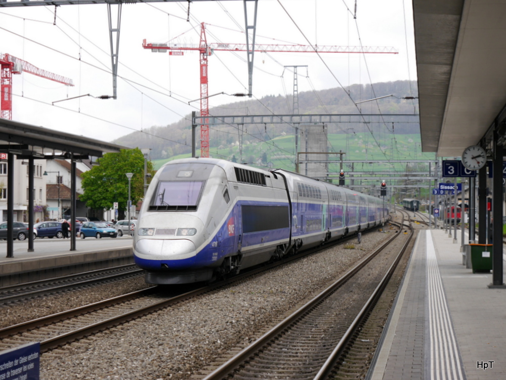 SNCF -  TGV 4716 bei der durchfahrt im Bahnhof Sissach am 06.04.2014