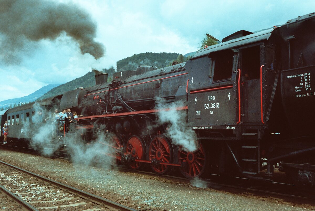 Sonderfahrt mit ÖBB-Dampflok 52.3816, Österreich 1983