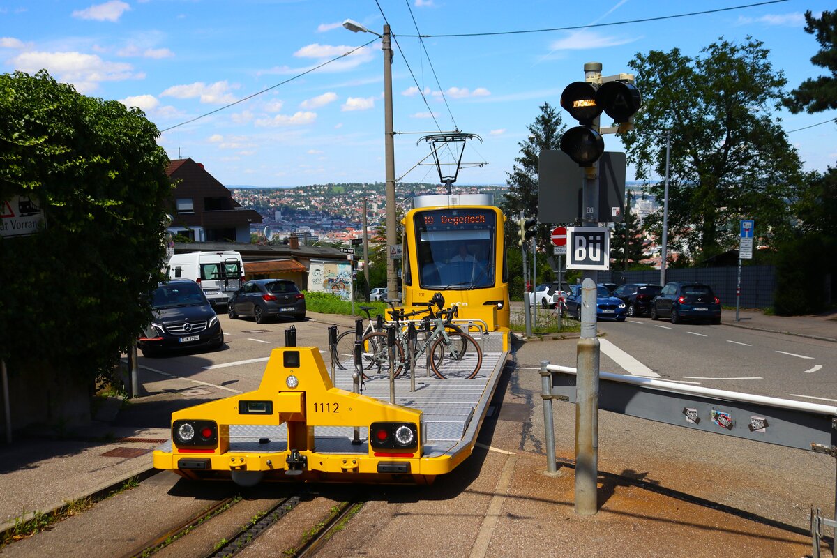 SSB Stuttgart Stadler ZT 4.2 Wagen 1101 und Fahrradwagen 1112 am 09.07.24 in Stuttgart