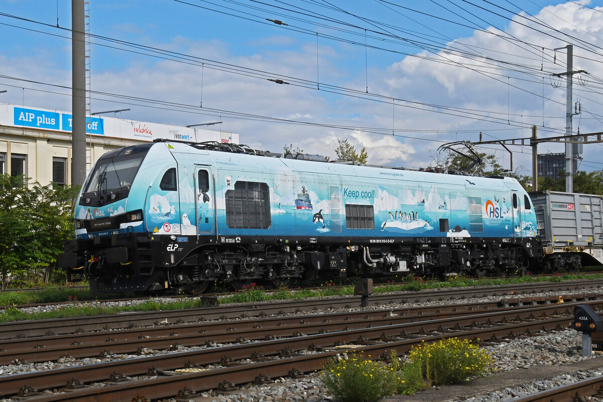 Stadler Eurodual 9000 90 80 2019 319-3 durchfährt am 24.09.2024 den Bahnhof Pratteln. 