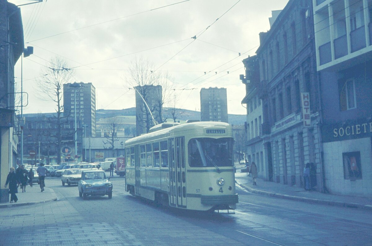 St.Etienne Tram 4x-Tw / mortice à 4 essieux;  03-04-1975