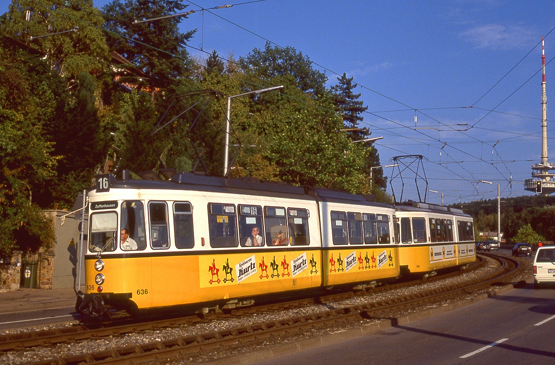 Stuttgart 636 + 616, Pischekstraße, 26.08.1991.