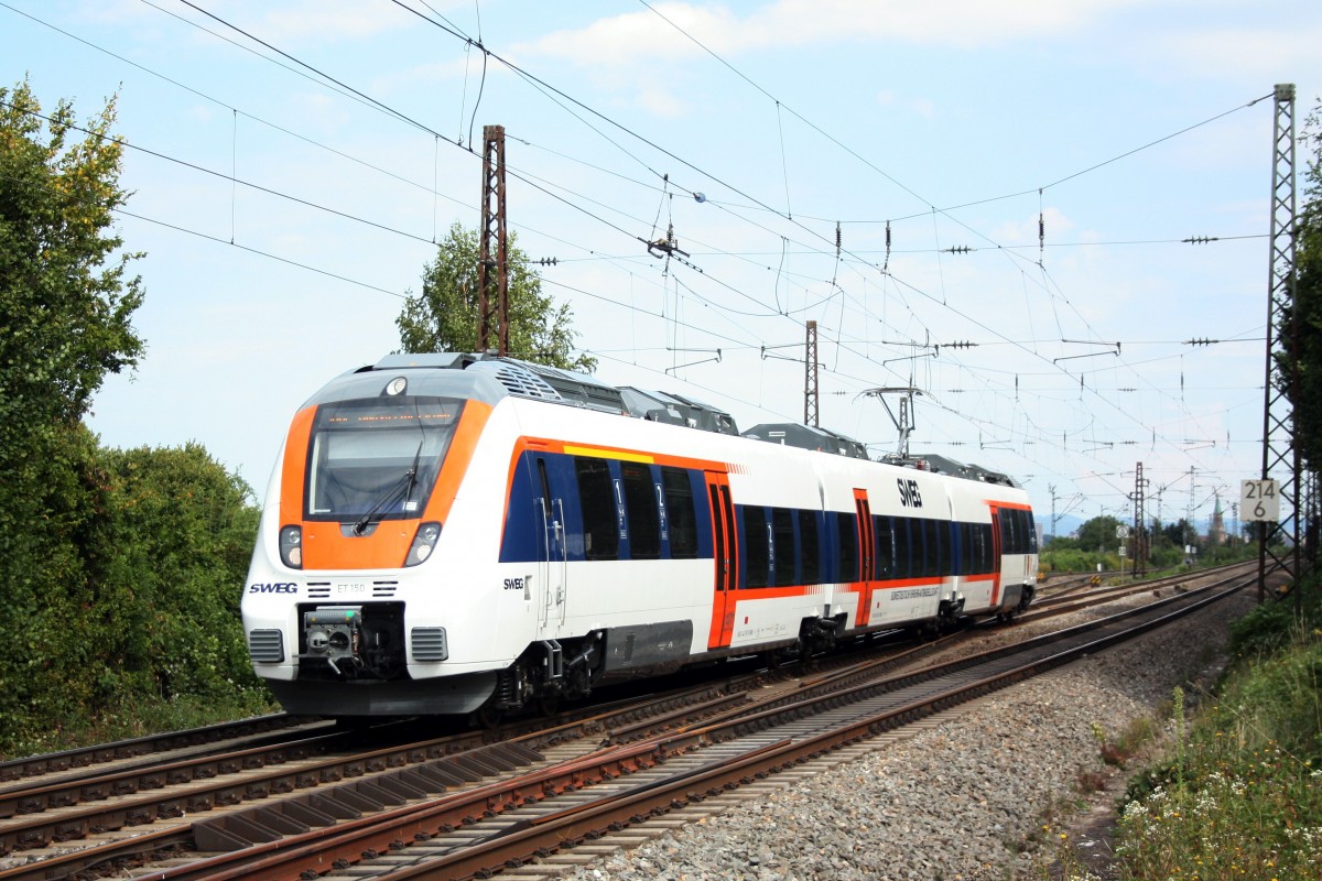 SWEG 442 150-7 als erste elektrische Mittagsleistung Freiburg - Bad Krozingen - Mnstertal in Leutersberg am 06.09.2013