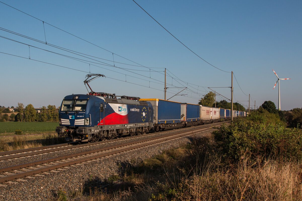 Tageshighlight am 21.09.2024 war 383 001-5 der CD Cargo, die mit dem Lovosice-Shuttle in Richtung Braunschweig unterwegs war. Fotografiert in Niederndodeleben. 