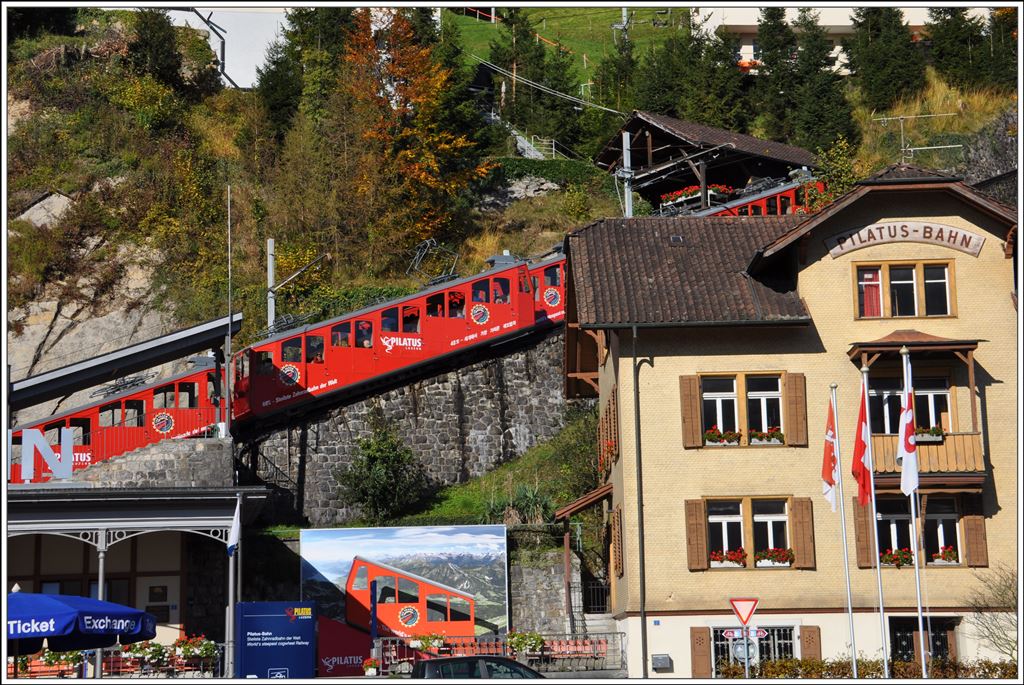 Talstation der Pilatusbahn in Alpnachstad. (02.11.2014)