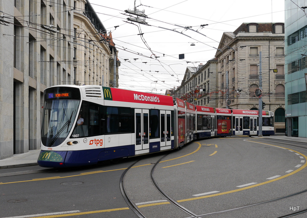 tgp - Be 6/10  1807 unterwegs in der Stadt Genf am 07.04.2018