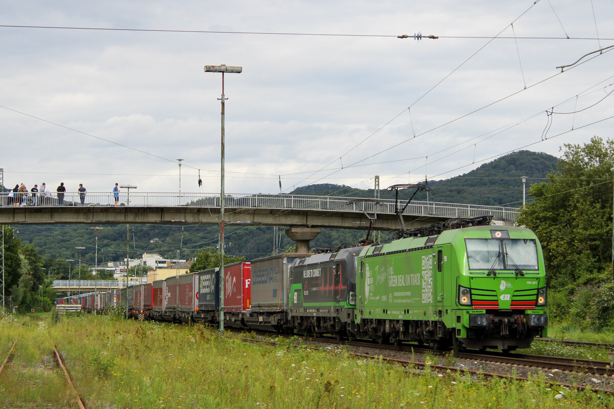 TXL 193 281+ELL 193 264 mit Güterzug, 8. August 2021, Bad Honnef