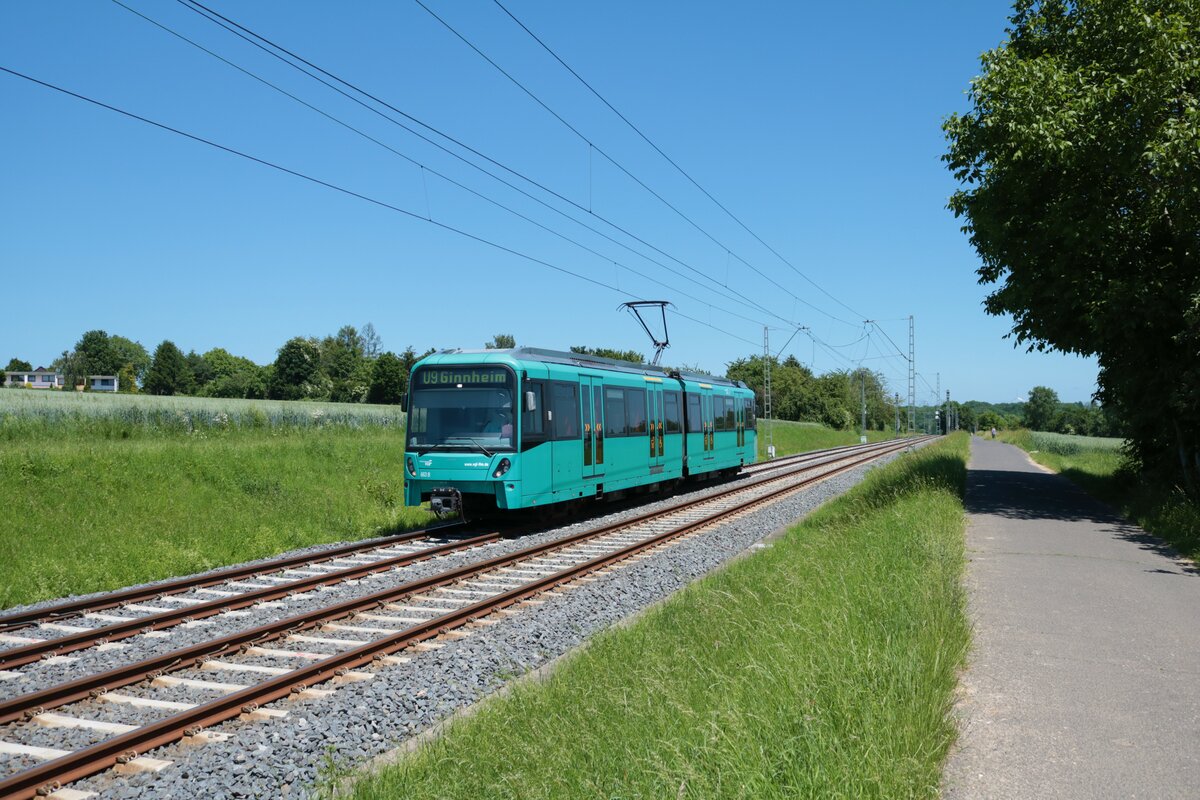 VGF Bombardier Flexity Swift U5-25 Wagen 663 am 13.06.21 in Frankfurt