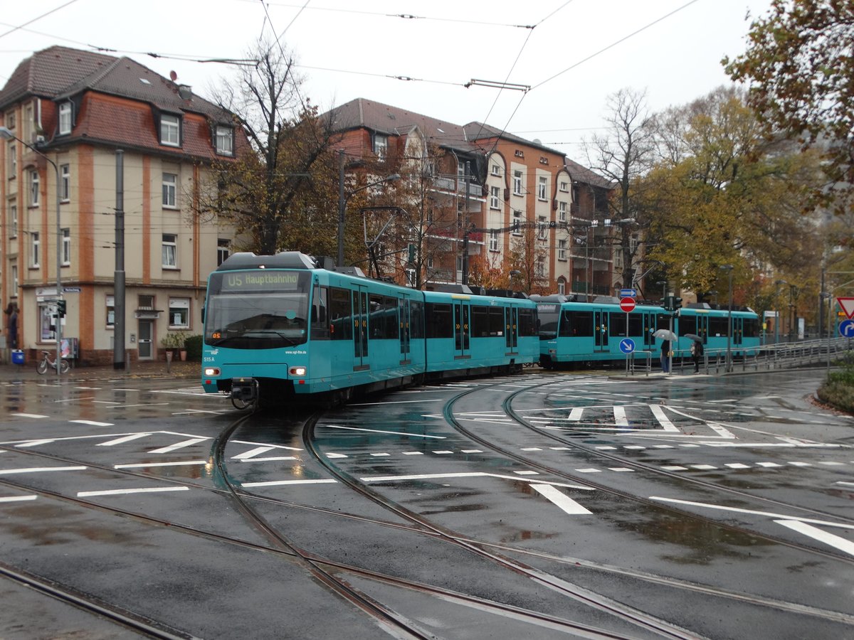 VGF Düwag U4 Wagen 515 am 05.11.16 in Eckenheim. Dies konnte man nur am 05.11.16 fotografieren