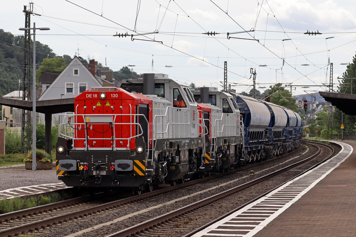 VL 4185 130-6 mit 4185 119-9 in Diensten von DBC in Koblenz-Ehrenbreitstein 9.8.2024