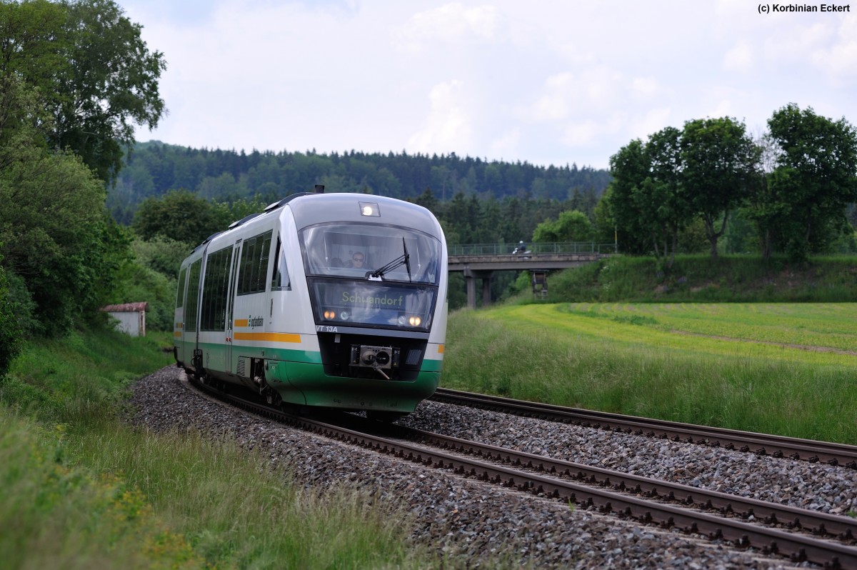 VT 13A als VBG 81125 von Marktredwitz nach Schwandorf bei Oberteich, 12.06.2013