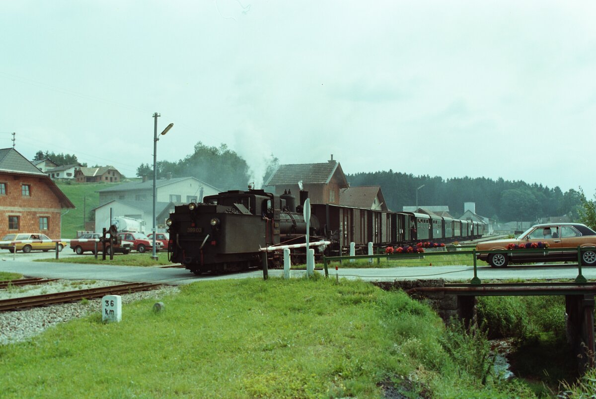 Waldviertelbahn, Dampflok der ÖBB-Baureihe 399
Datum: 20.08.1984