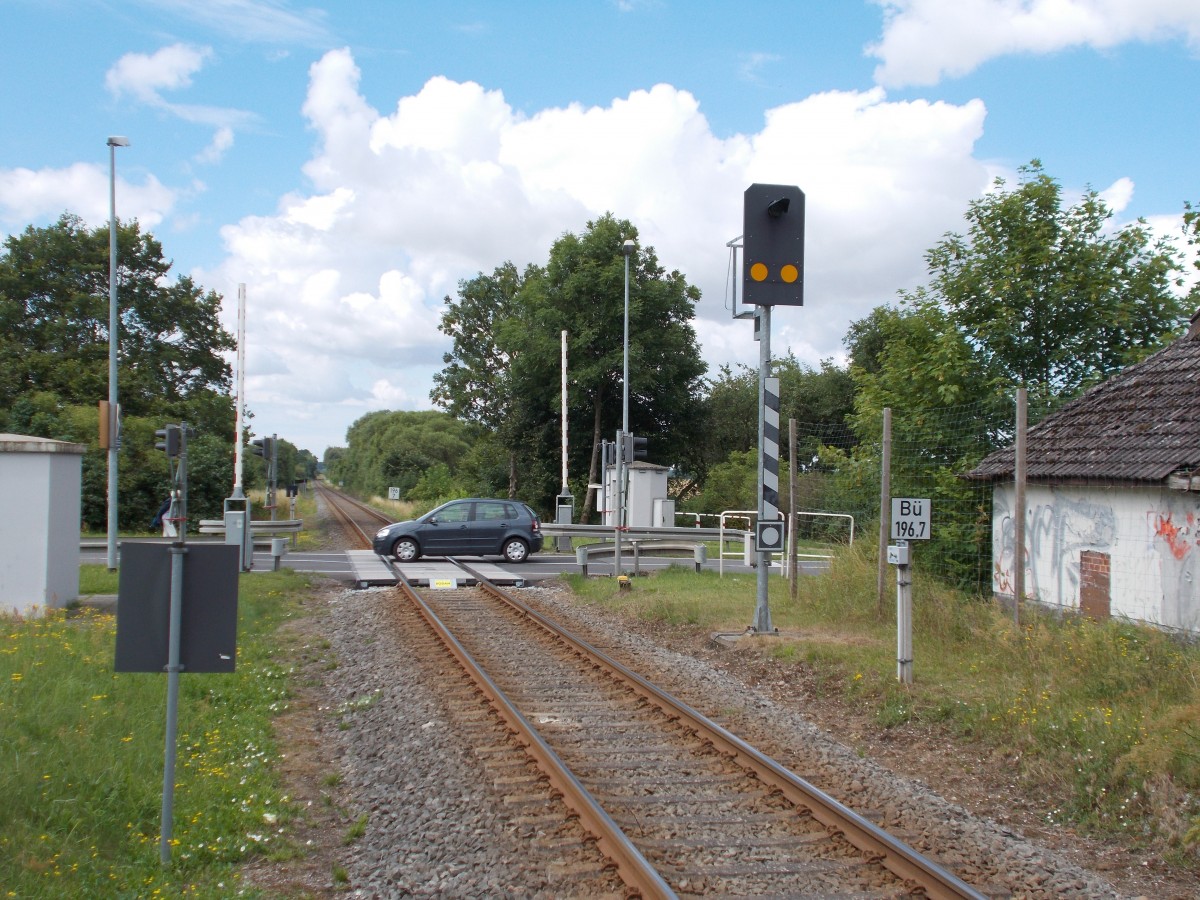 Wegübergangssignal,am 24.August 2014,in Karlsburg.