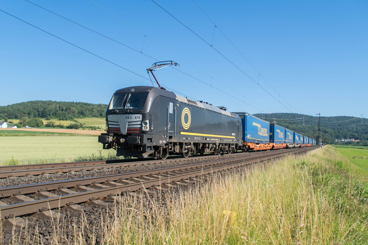 X4 E-879 (193 879-4) mit einem Walterzug am 25.06.2024 bei Reilos.