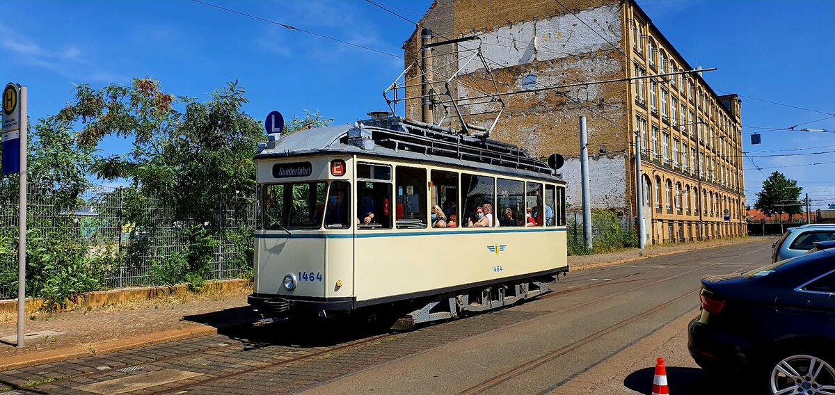 Zu sehen gab es auch im  Historischen Straßenbahnhof Leipzig  den  Pullmann - Triebwagen  [Restaurierung 1992-1995, 1972 Umbau in Typ 22s, 1968 Umbau in Typ 22c, 1942 Umbau in Typ 22b]