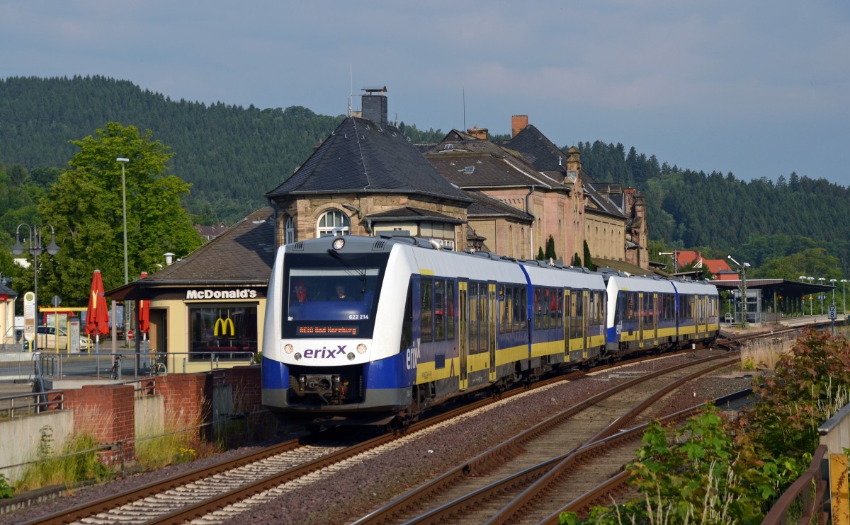 Zusammen mit einem weiteren LINT verlässt 622 24 am 03.07.15 Goslar nach Bad Harzburg.