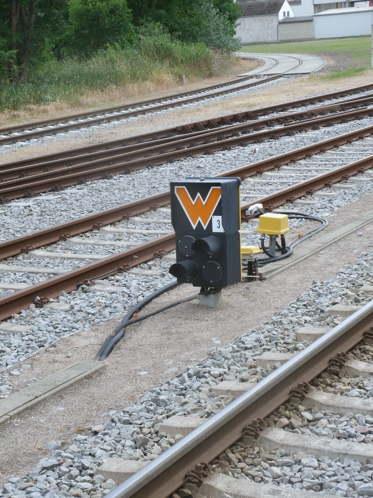 Zwergwärtersignal,am 23.Juni 2012,in Wolgast.