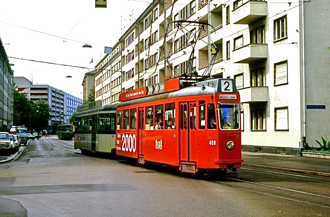 Basel 409 + 1411, Rosentalstrasse, 24.09.1987.