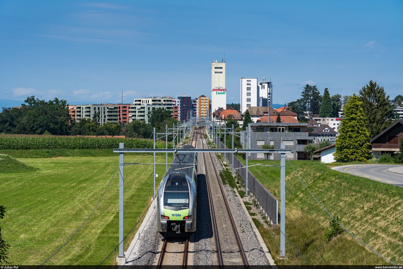 BLS RABe 515 020 / Düdingen, 28. Juli 2024<br>
S1 Fribourg - Thun