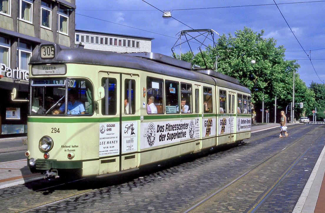 Bogestra 294, Bochum Massenbergstraße, 02.08.1986.
