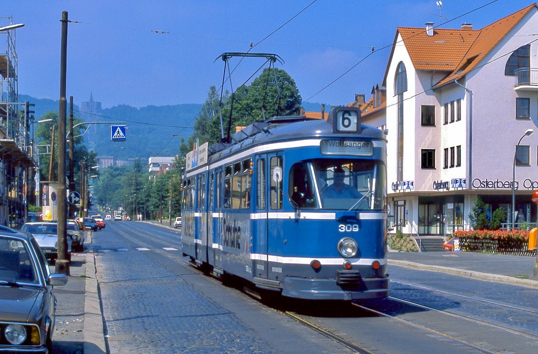 Kassel 309, Wilhelmshöher Allee, 07.08.1988.