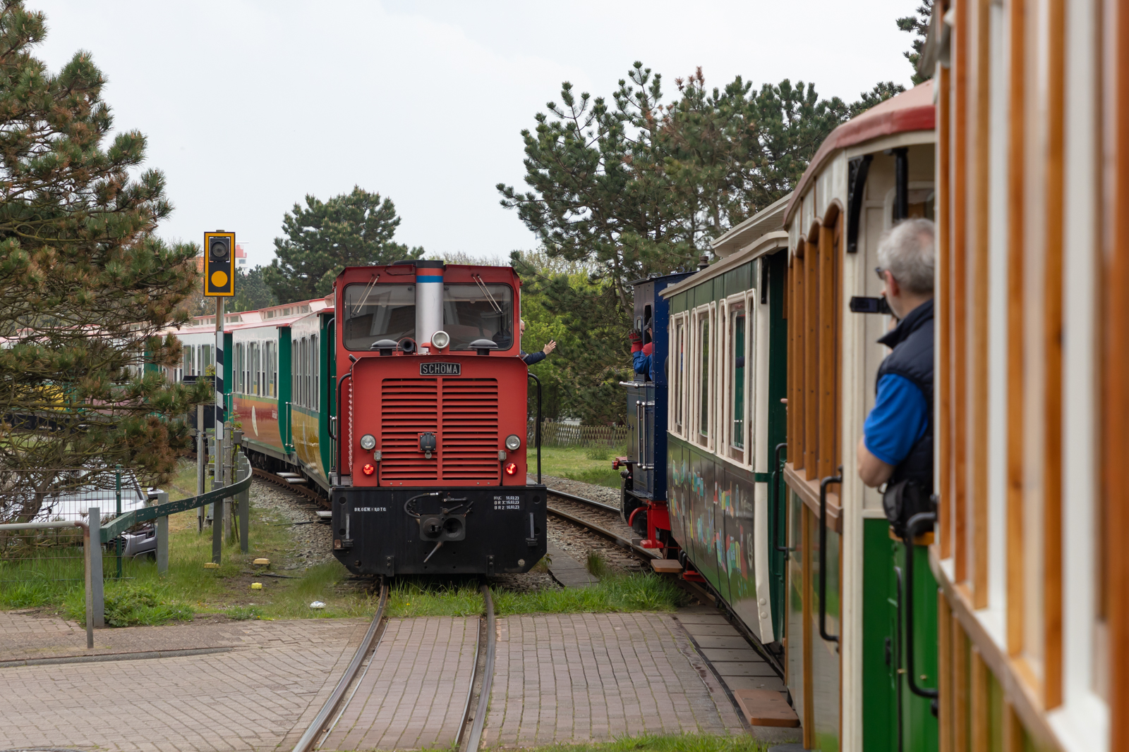 Mitfahrt mit der historischen Dampflok der Borkumer Kleinbahn am 9.5.23.