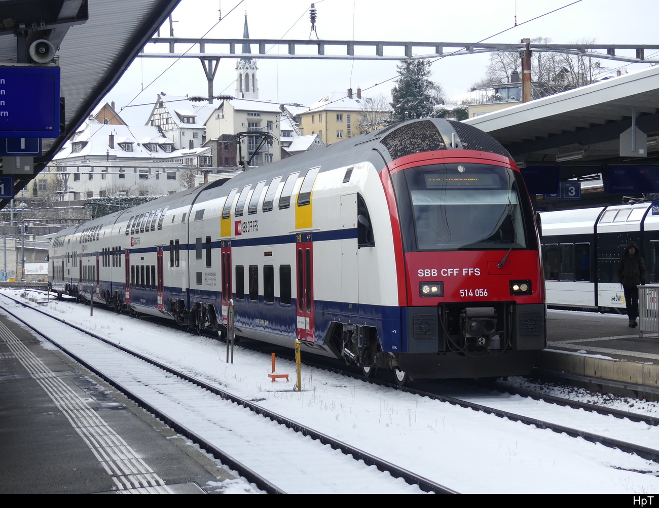 SBB - Triebzug RABe 514 056 im Bhf. Schaffhausen am 22.01.2023