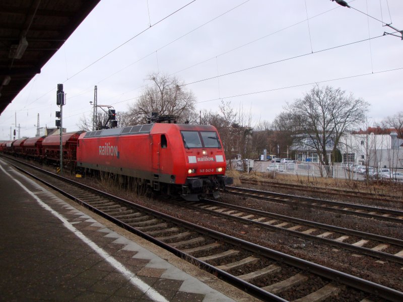145 042-8 durchfhrt am 23.02.2009 Magdeburg-Buckau