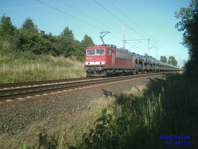 155 234 mit Autozug Hhe Peine-Vhrum am 24.06.2008