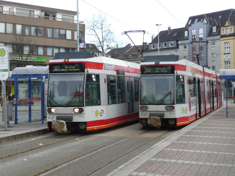 18.02.09,BOGESTRA Nr.414 und 420 in Wattenscheid.