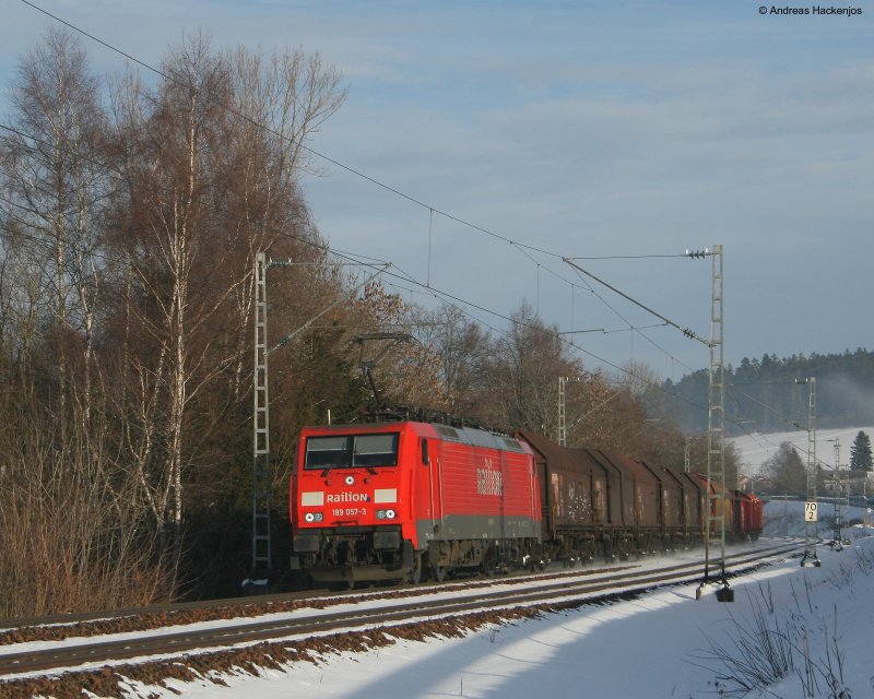 	189 057-3 mit dem FZT 55834 (Villingen-Offenburg) am km 70,0 16.1.09 Viele Gre An den Tf ;-)