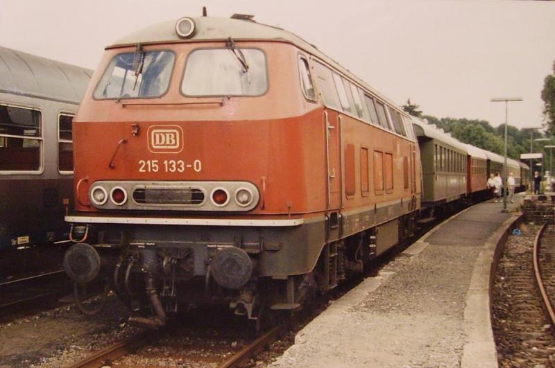 215 133 mit einem Sonderzug in Hermeskeil.