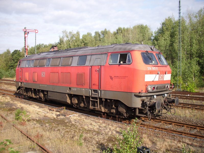 218 307-7 verlsst Munster fr eine kurze Zeit. 