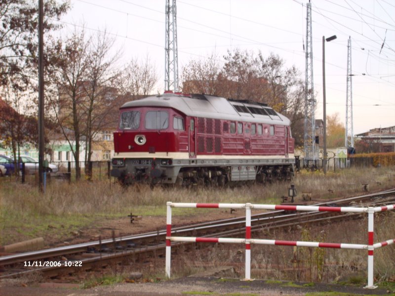 232 158-6 der LEG steht abgestellt in Eisenhttenstadt am 11.11.06