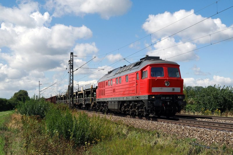 232 461 mit einem Gterzug bei Hattenhofen (04.09.2007)