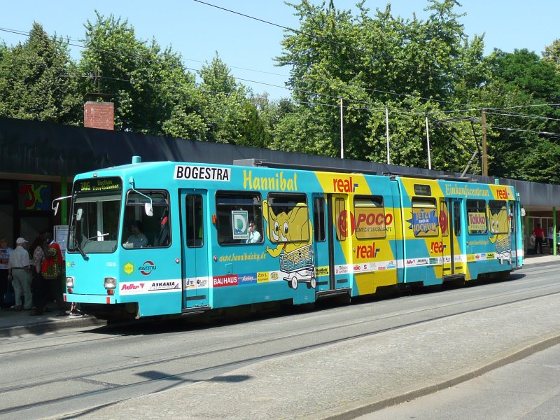 24.06.08,BOGESTRA Nr.332 in Wanne-Eickel,Am Buschmannshof.