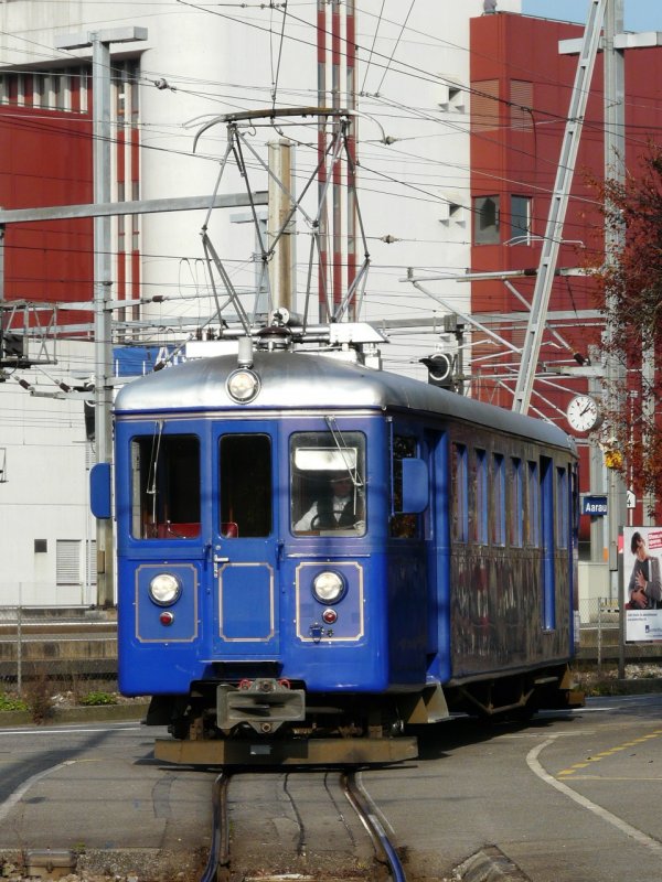 AAR - Salontriebwagen Bse 4/4 116 unterwegs in Aarau am 08.11.2008