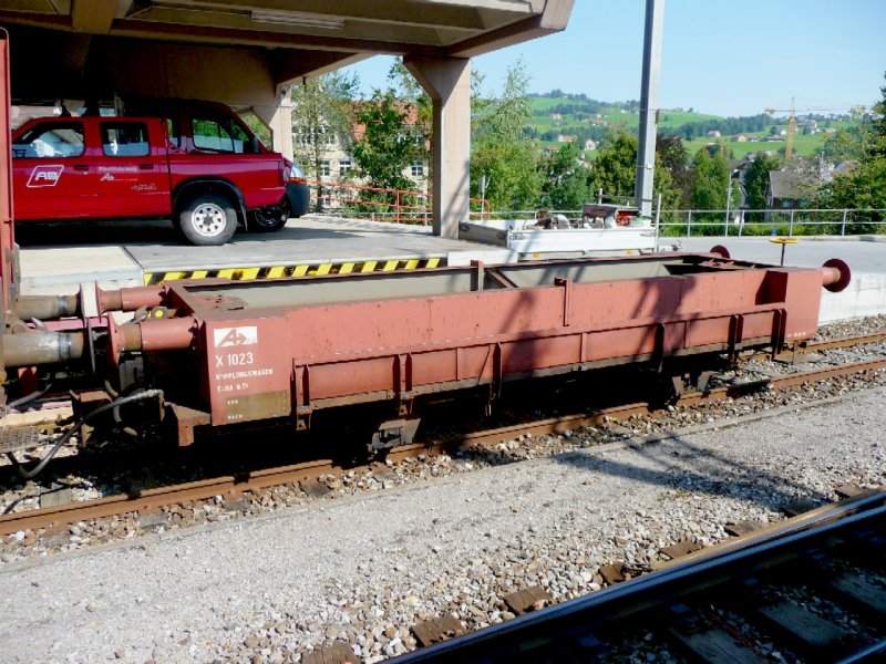 AB - Dienstwagen X 1023 im Bahnhofsareal von Appenzell am 03.09.2008