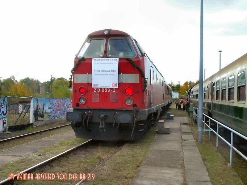 Abschied vom U-Boot, Oktober 2003, Pendelfahrten zwischen Weimar Bhf und Weimar Bw