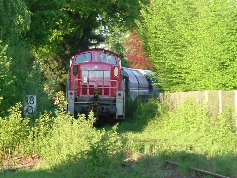 Am 30.04.2007 fuhr 294 762 in den Bahnhif Hirschau mit einem Gterzug ein! (Strecke Amberg-Schnaittenbach)