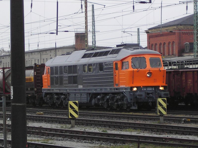 ArcelorMittal 232 850-8 am 10.04.2008 im  Bahnhof Guben 
