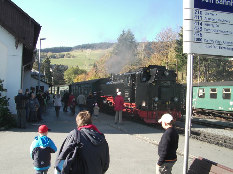 Bahnhof Oberwiesenthal kurz vor der Abfahrt nach Cranzahl